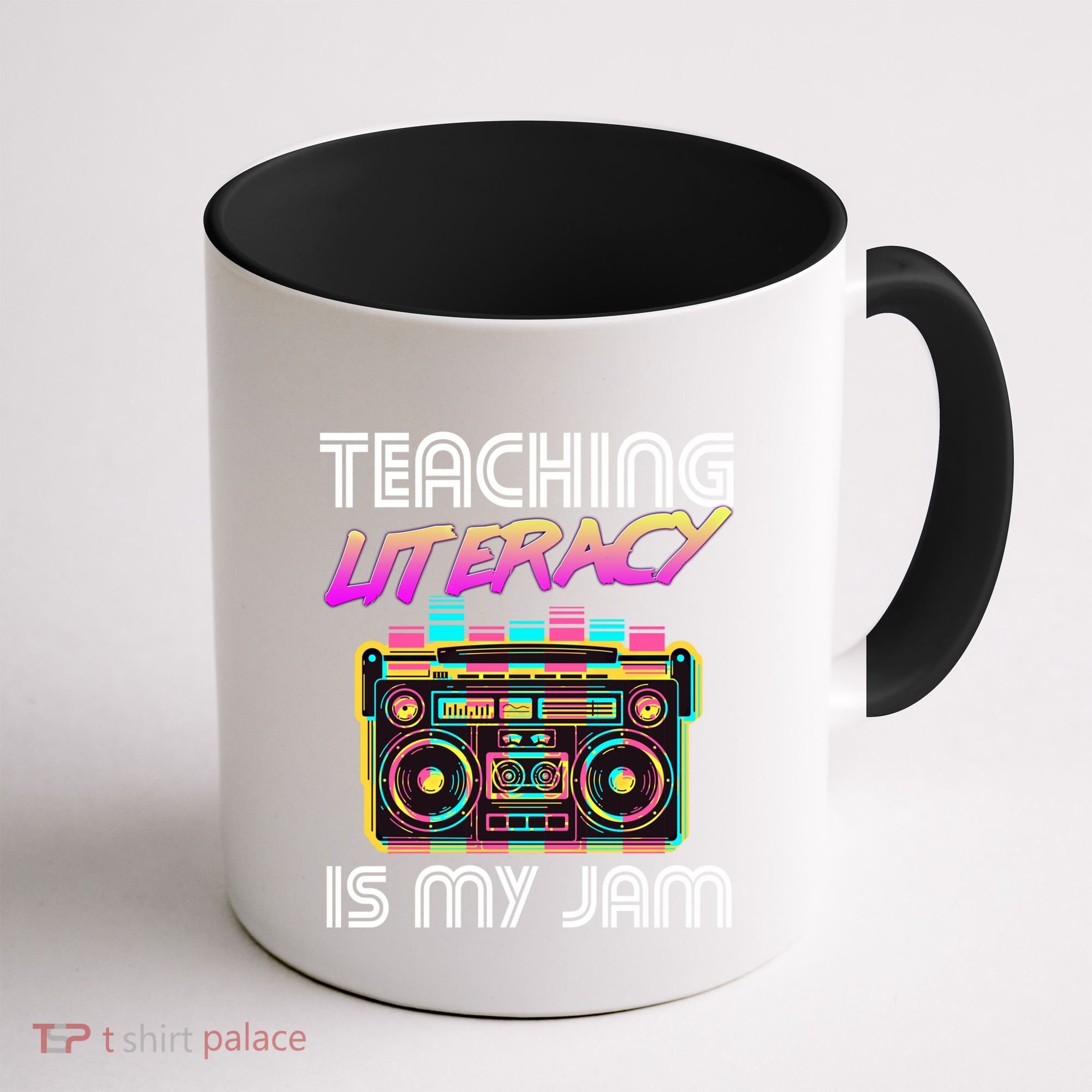 Back To School Retro Literacy Is My Jam 80S Teacher Boombox Gift Coffee Mug