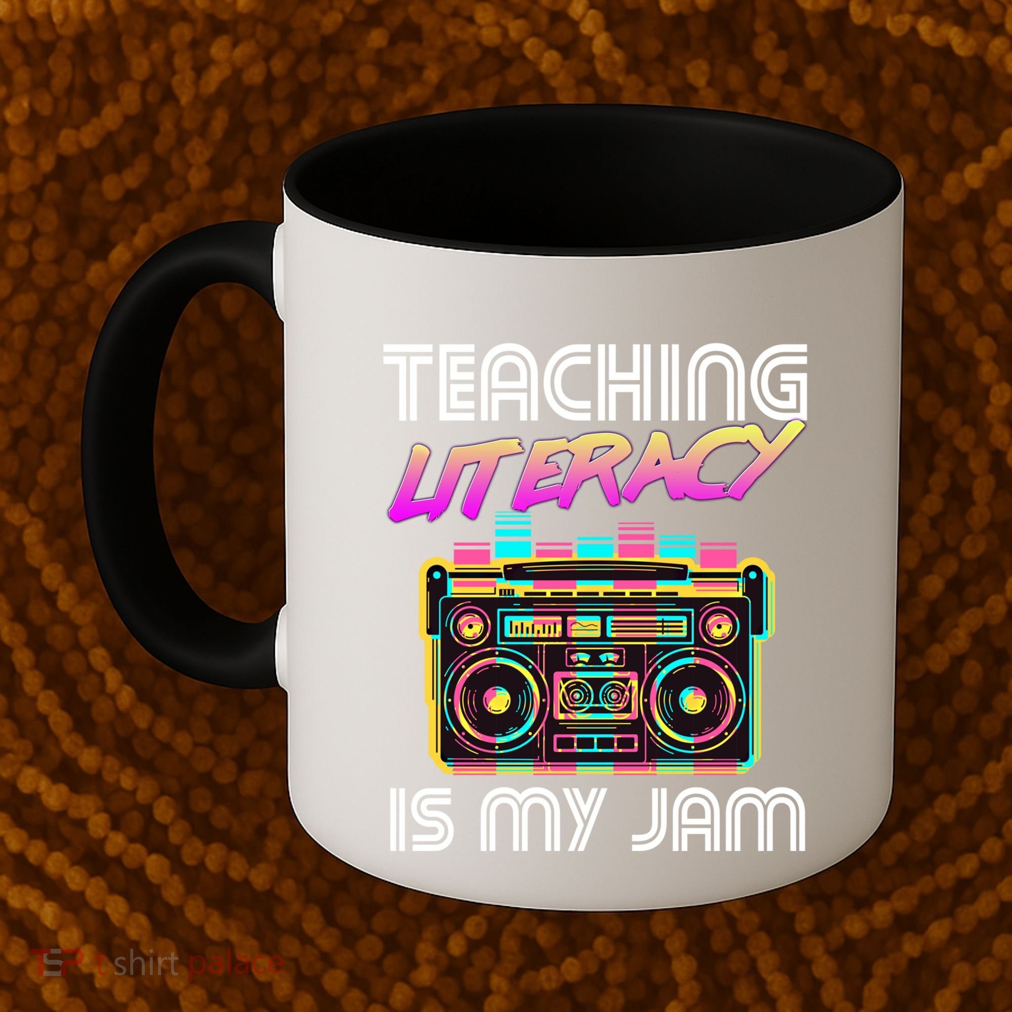Back To School Retro Literacy Is My Jam 80S Teacher Boombox Gift Coffee Mug
