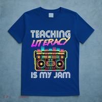 Back To School Retro Literacy Is My Jam 80S Teacher Boombox Gift T-Shirt thumb 5