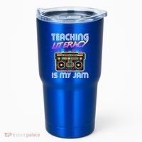 Back To School Retro Literacy Is My Jam 80S Teacher Boombox Gift Tumbler thumb 0