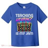 Back To School Retro Literacy Is My Jam 80S Teacher Boombox Gift Toddler T-Shirt thumb 0