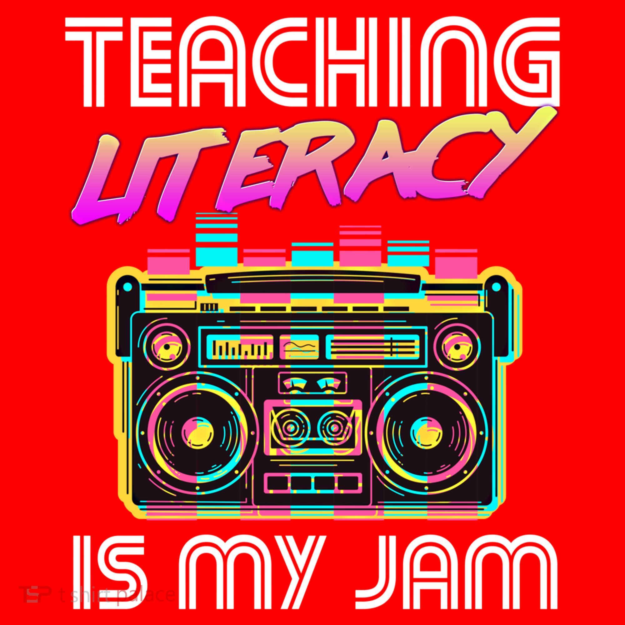 Back To School Retro Literacy Is My Jam 80S Teacher Boombox Gift Santa Hat