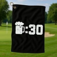 Beer Thirty St Patricks Shamrock Lucky Green Irish Golf Towel thumb 1
