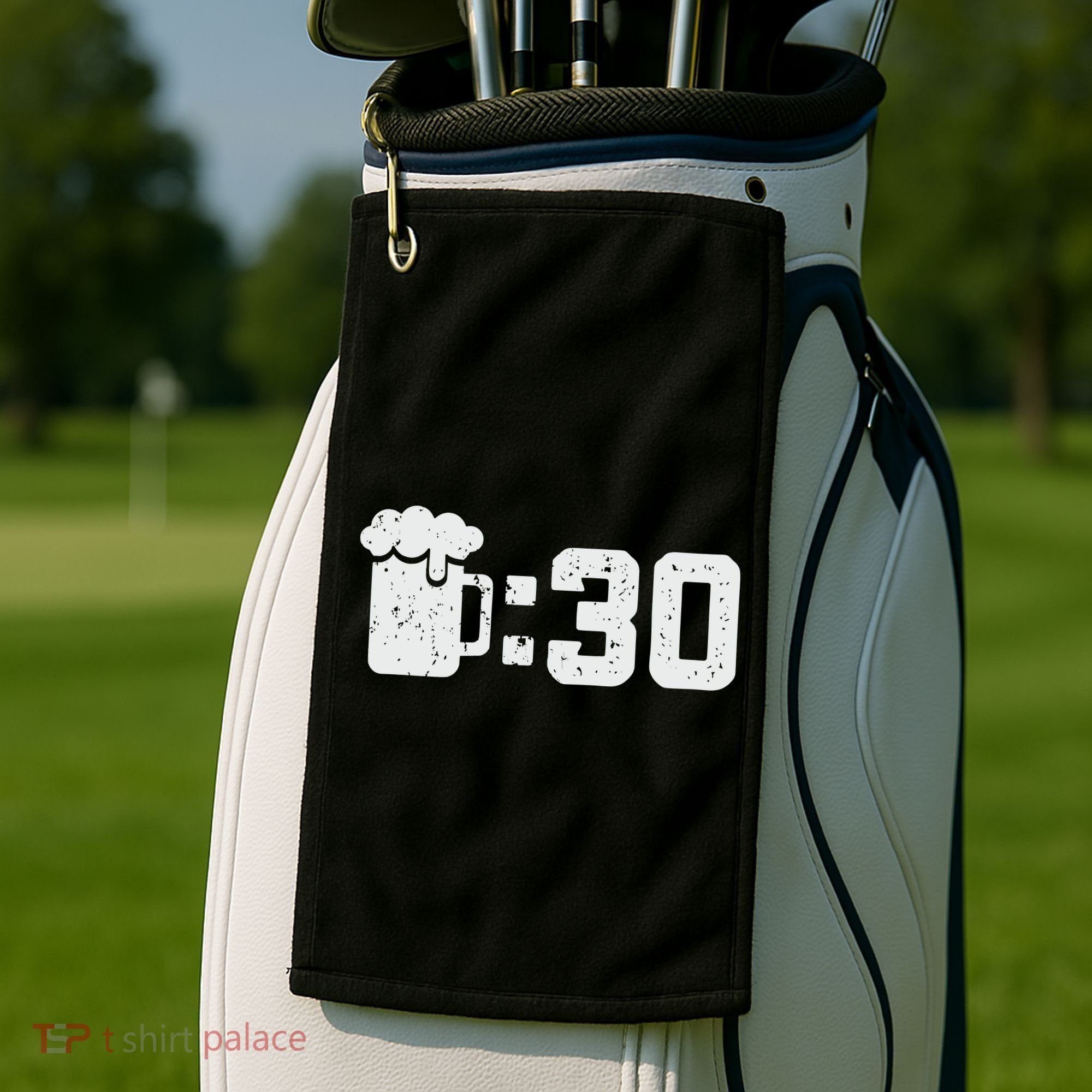 Beer Thirty St Patricks Shamrock Lucky Green Irish Golf Towel
