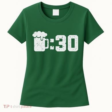 Beer Thirty St Patricks Shamrock Lucky Green Irish Women's T-Shirt