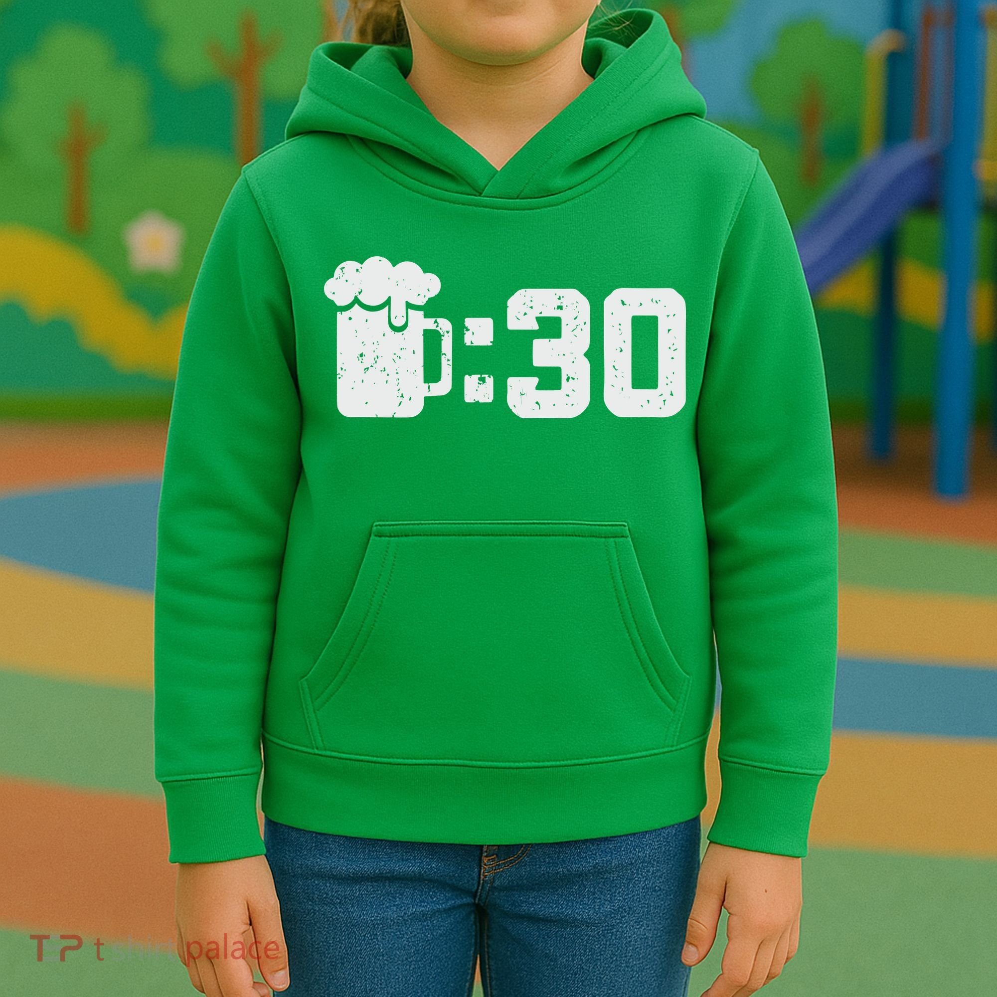 Beer Thirty St Patricks Shamrock Lucky Green Irish Kids Hoodie
