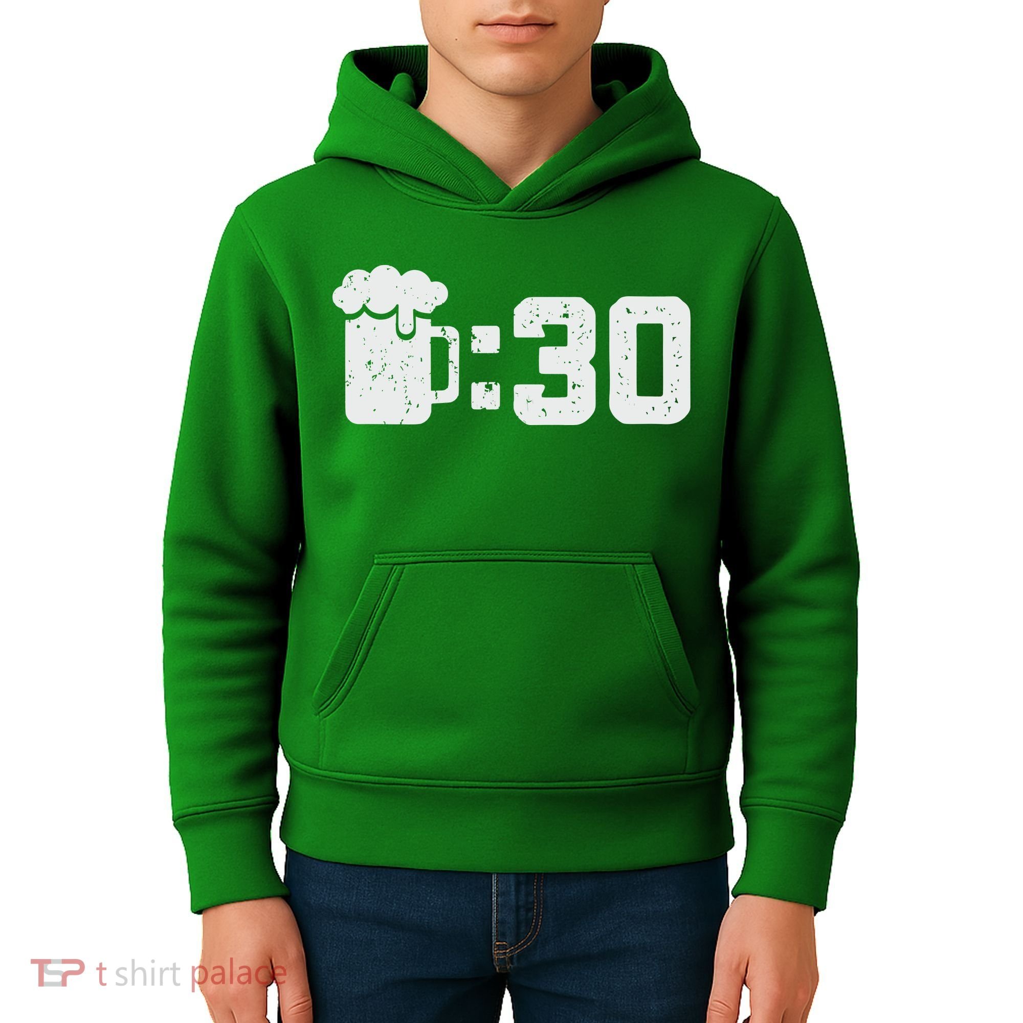 Beer Thirty St Patricks Shamrock Lucky Green Irish Kids Hoodie