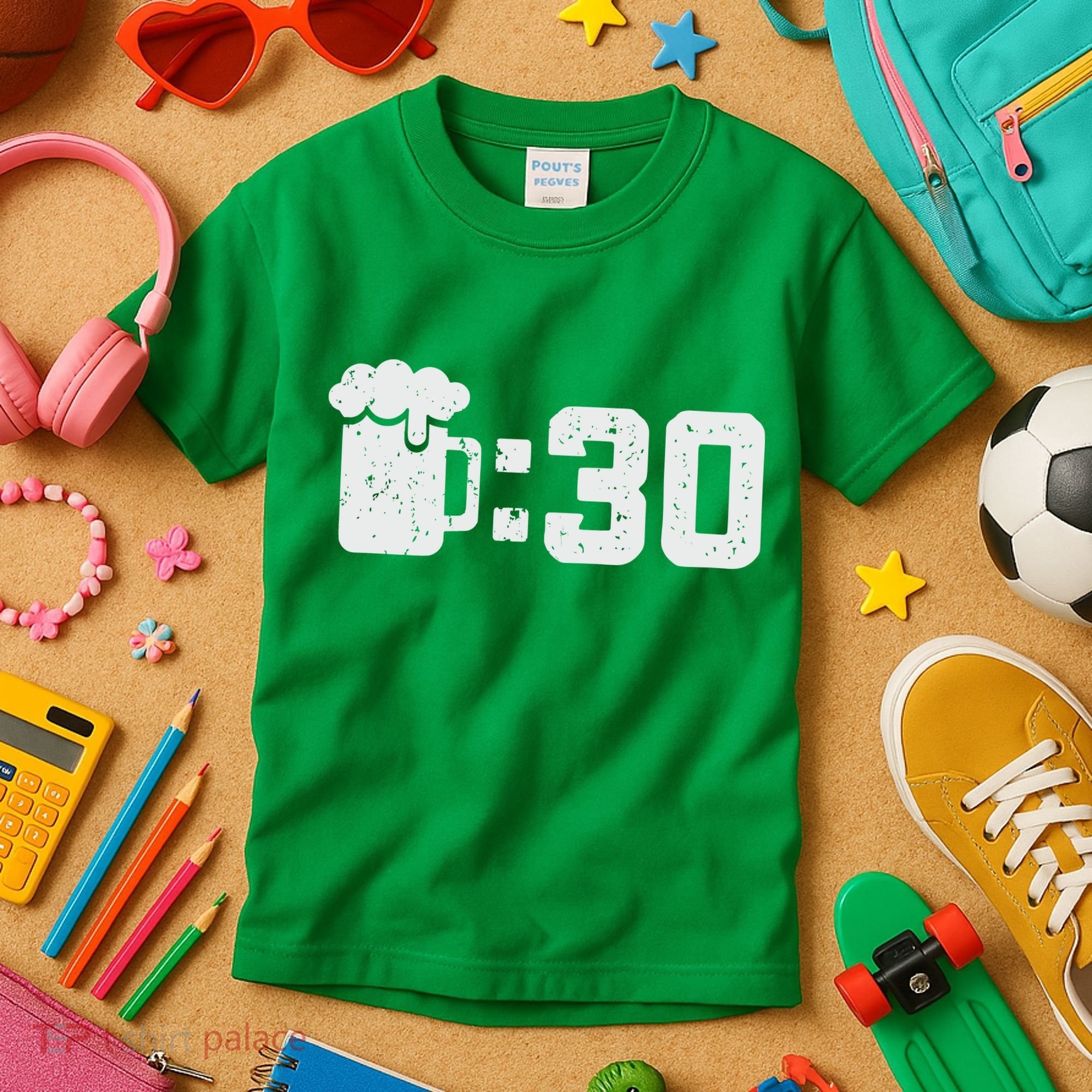 Beer Thirty St Patricks Shamrock Lucky Green Irish Kids T-Shirt