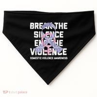 Break The Silence End Violence Domestic Violence Awareness USA-Made Doggie Bandana thumb 0