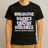 Break The Silence End Violence Domestic Violence Awareness T-Shirt thumb 3