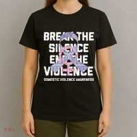 Break The Silence End Violence Domestic Violence Awareness T-Shirt thumb 4