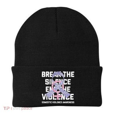 Break The Silence End Violence Domestic Violence Awareness Beanie