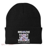 Break The Silence End Violence Domestic Violence Awareness Beanie thumb 0