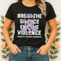 Break The Silence End Violence Domestic Violence Awareness Women's T-Shirt thumb 2