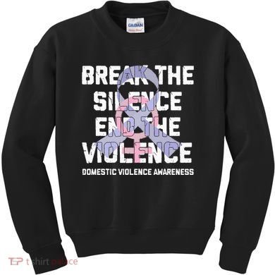 Break The Silence End Violence Domestic Violence Awareness Kids Sweatshirt