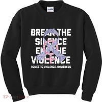 Break The Silence End Violence Domestic Violence Awareness Kids Sweatshirt thumb 0
