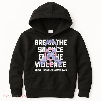 Break The Silence End Violence Domestic Violence Awareness Kids Hoodie