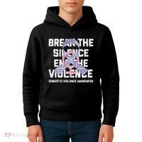 Break The Silence End Violence Domestic Violence Awareness Kids Hoodie thumb 4