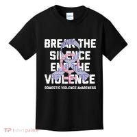 Break The Silence End Violence Domestic Violence Awareness Kids T-Shirt thumb 0
