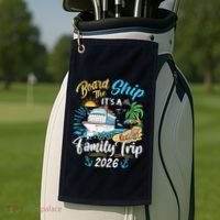 Board The Ship ItS A Birthday Trip 2026 Birthday Cruise Golf Towel thumb 2