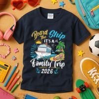 Board The Ship ItS A Birthday Trip 2026 Birthday Cruise Kids T-Shirt thumb 3