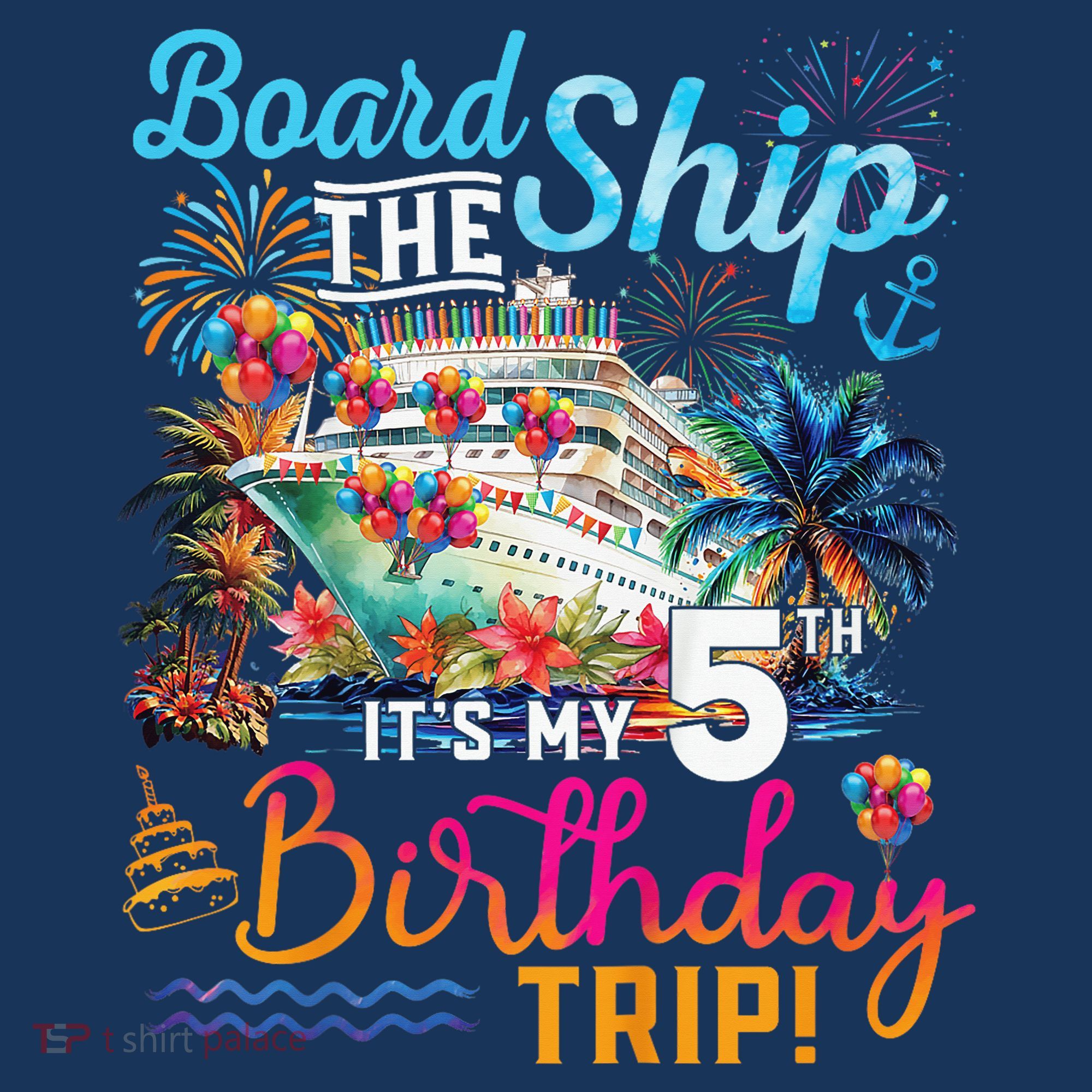 Board The Ship ItS My 5th Birthday Trip Cruise Birthday Women's Hoodie