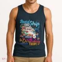 Board The Ship ItS My 5th Birthday Trip Cruise Birthday Tank Top thumb 3