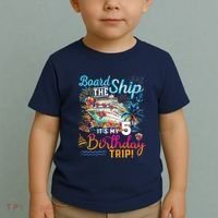 Board The Ship ItS My 5th Birthday Trip Cruise Birthday Toddler T-Shirt thumb 2