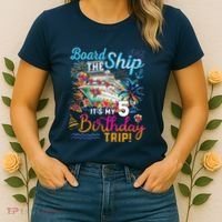 Board The Ship ItS My 5th Birthday Trip Cruise Birthday Women's T-Shirt thumb 2