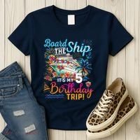 Board The Ship ItS My 5th Birthday Trip Cruise Birthday Women's T-Shirt thumb 3