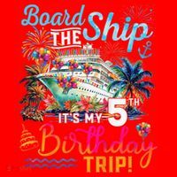 Board The Ship ItS My 5th Birthday Trip Cruise Birthday Santa Hat thumb 1