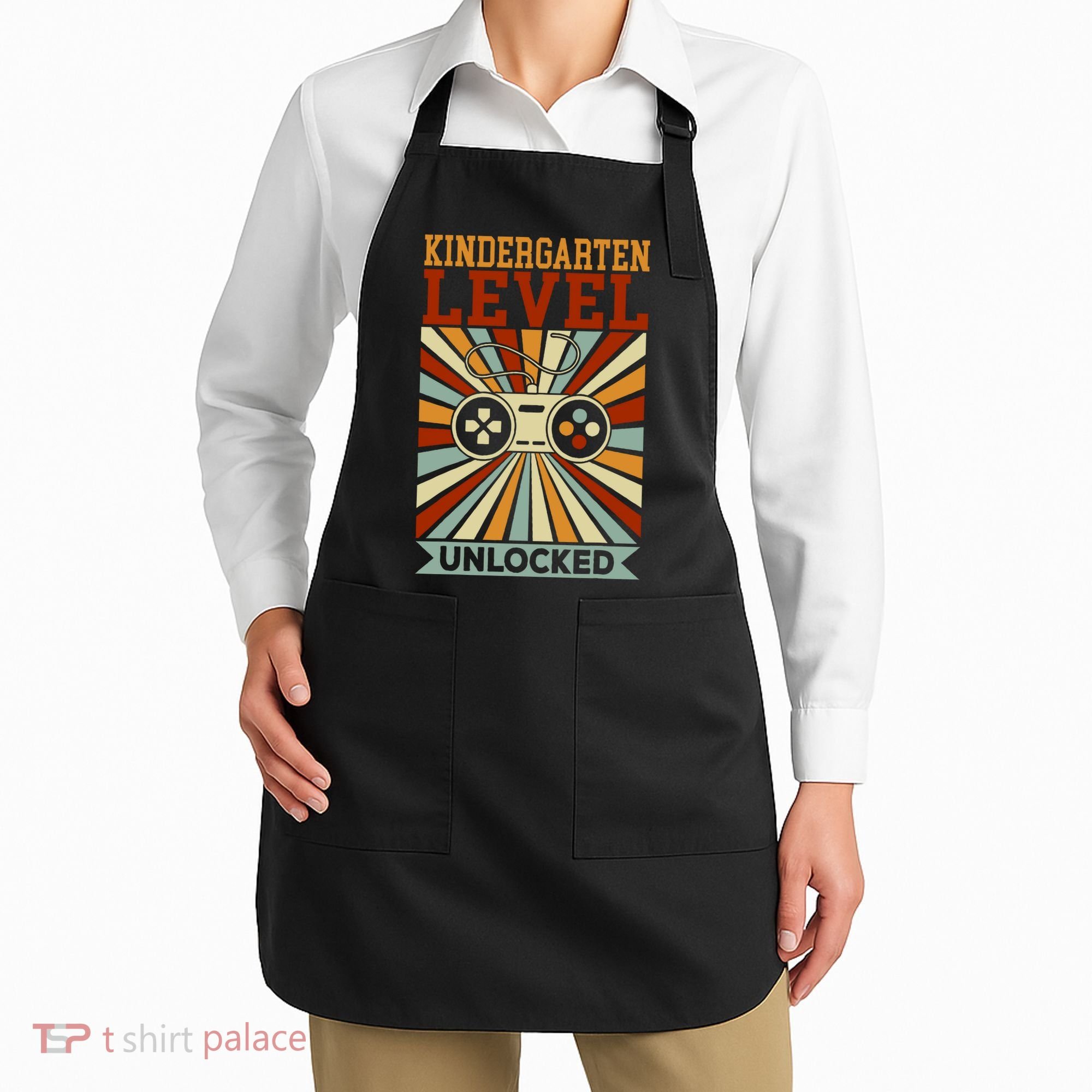 Back To School Kindergarten Level Unlocked Apron