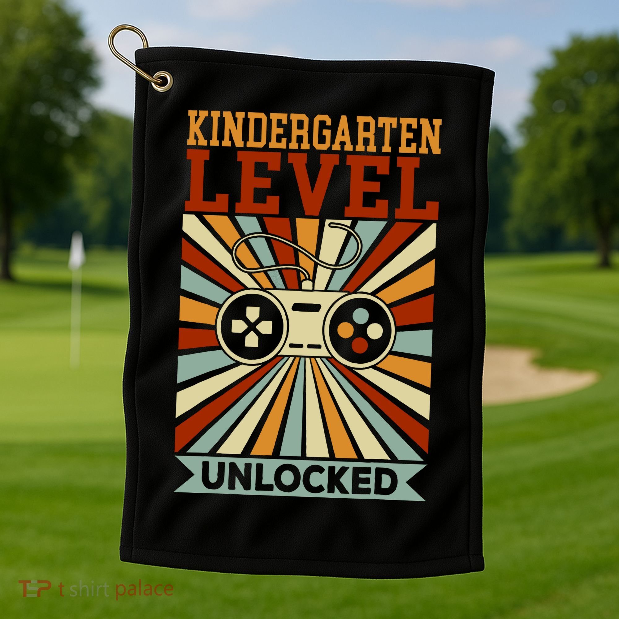 Back To School Kindergarten Level Unlocked Golf Towel