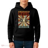 Back To School Kindergarten Level Unlocked Kids Hoodie thumb 4