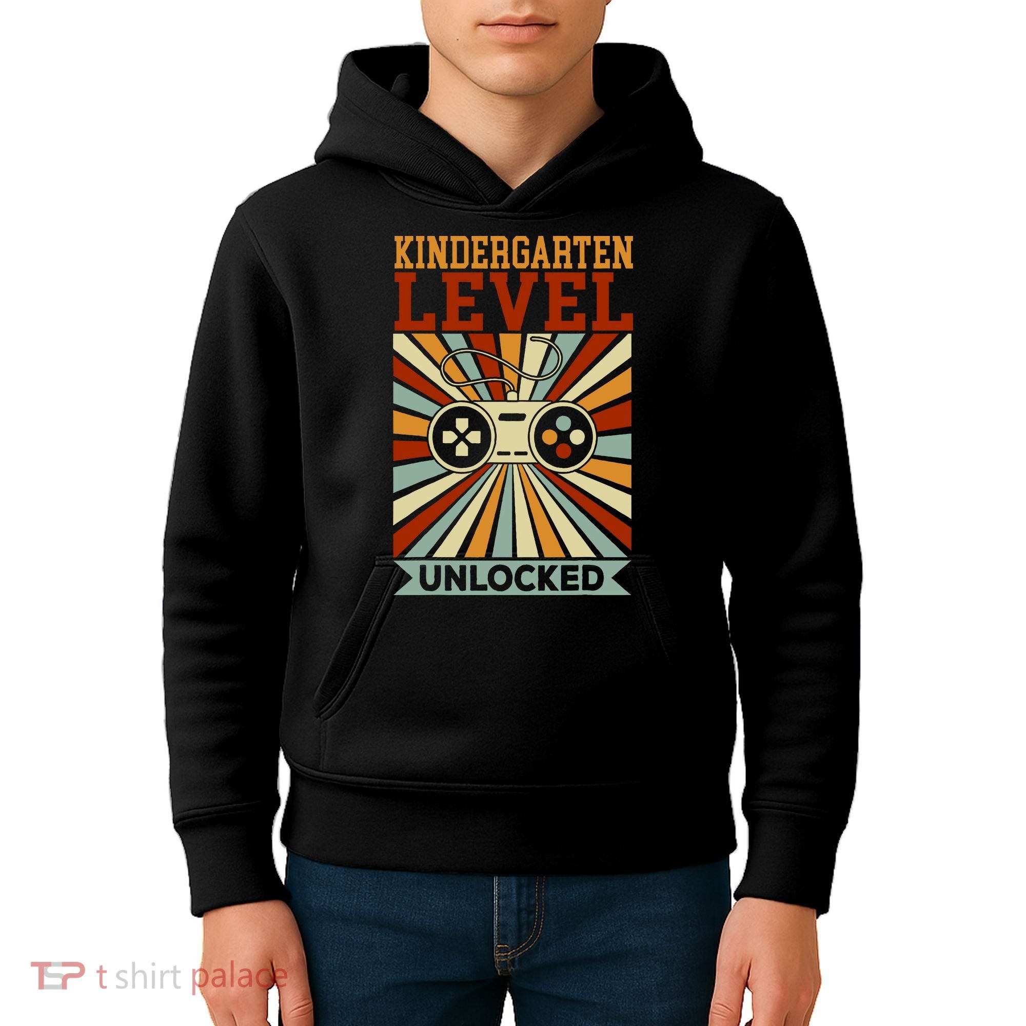 Back To School Kindergarten Level Unlocked Kids Hoodie