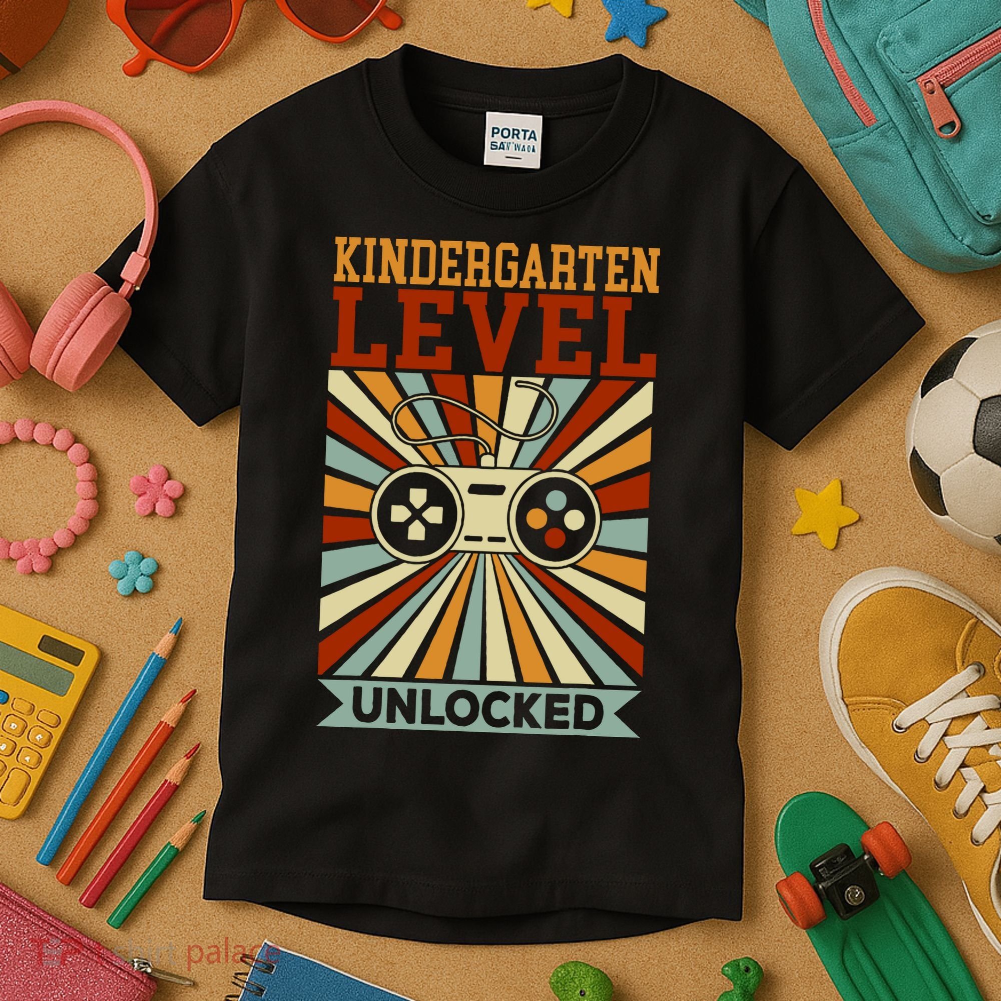 Back To School Kindergarten Level Unlocked Kids T-Shirt