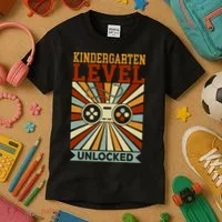 Back To School Kindergarten Level Unlocked Kids T-Shirt thumb 3