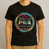 Back To School Third Grade Dream Team Teacher Flower T-Shirt thumb 3