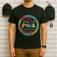 Back To School Third Grade Dream Team Teacher Flower T-Shirt thumb 6