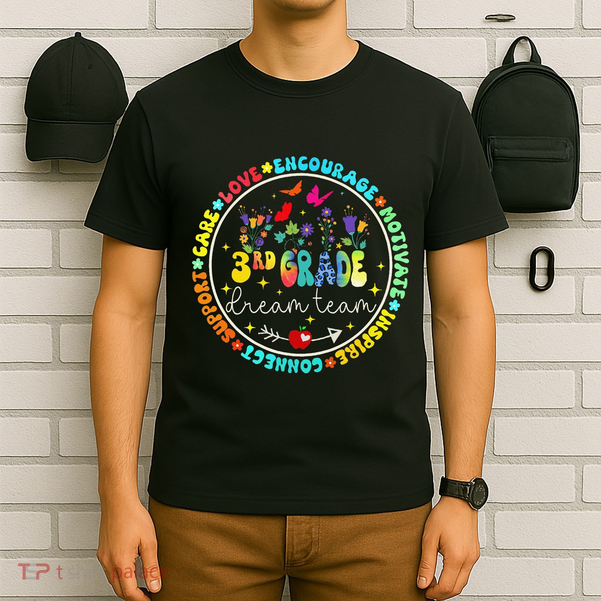 Back To School Third Grade Dream Team Teacher Flower T-Shirt