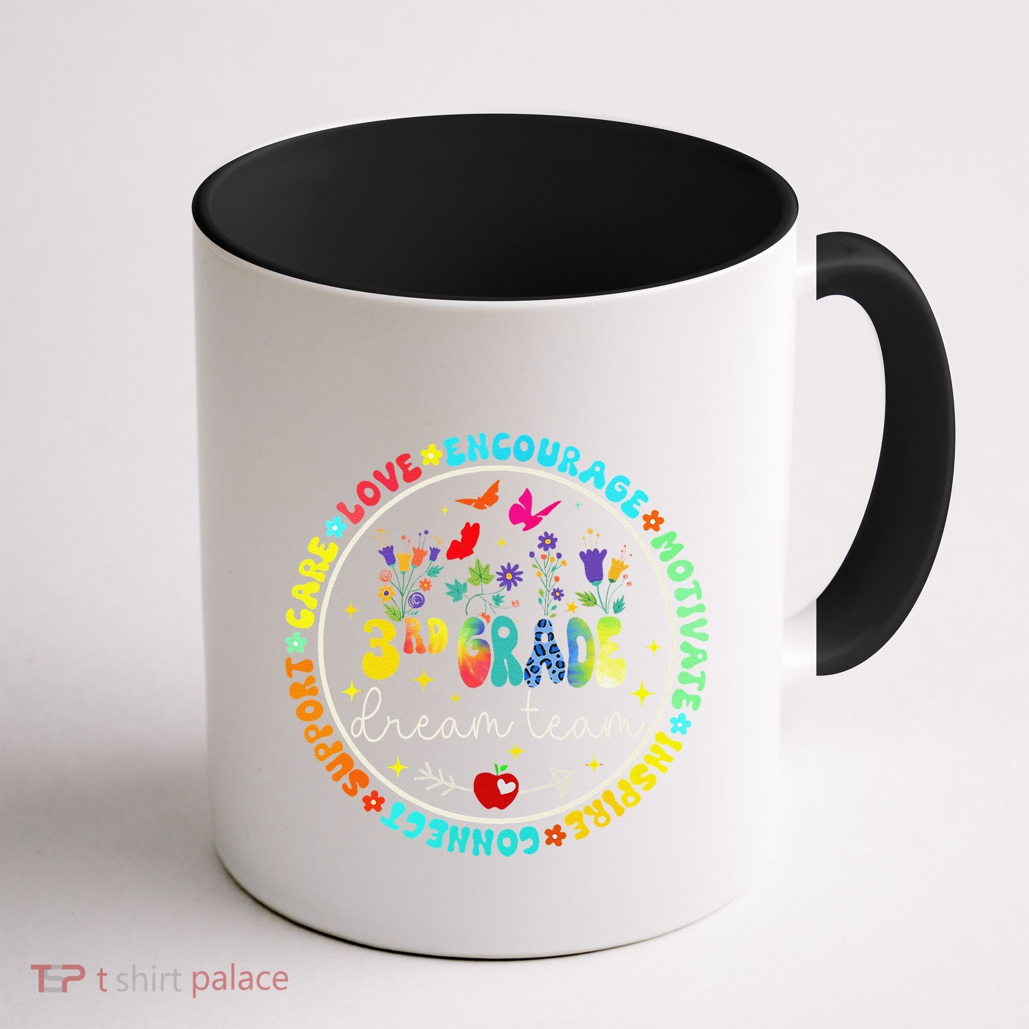 Back To School Third Grade Dream Team Teacher Flower Coffee Mug