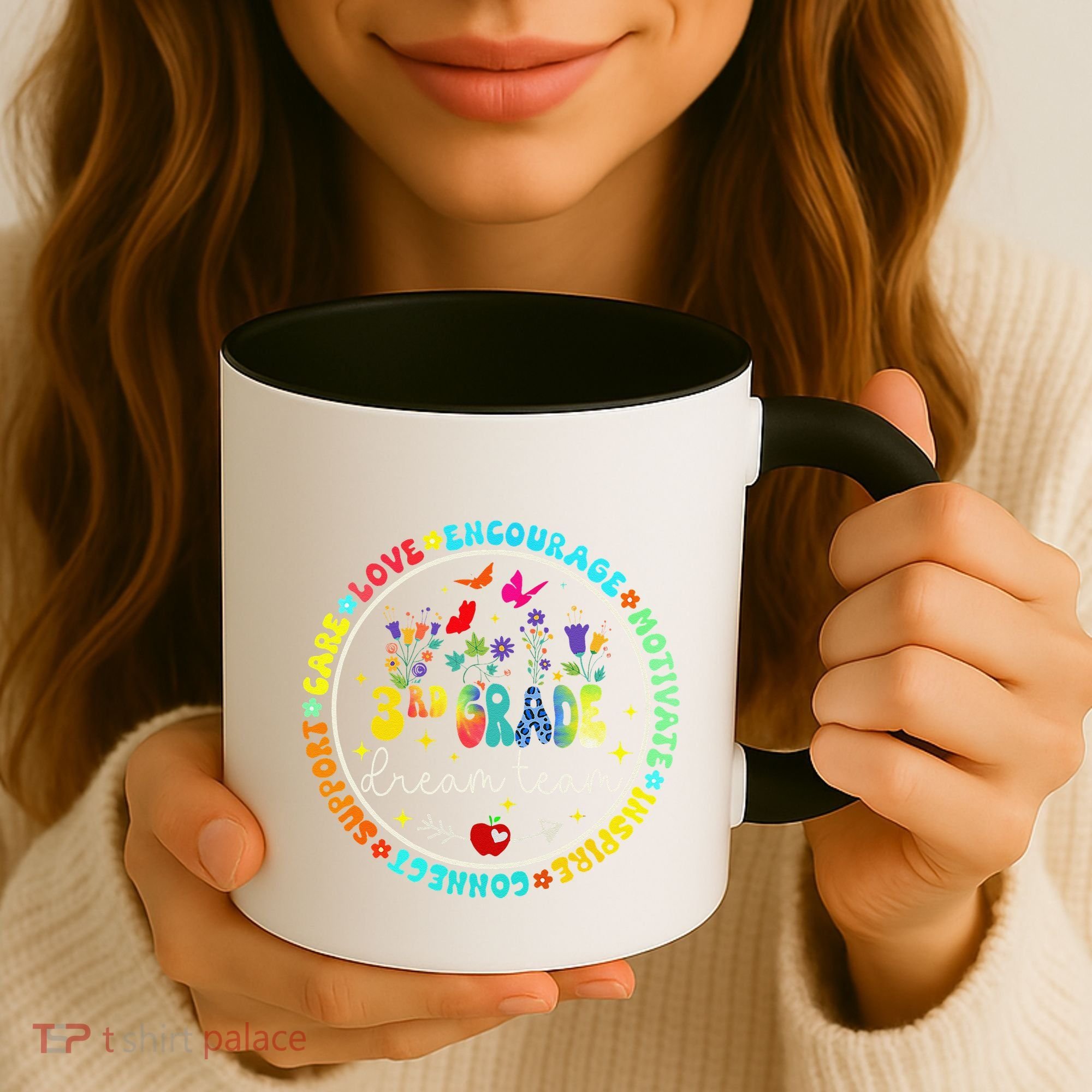 Back To School Third Grade Dream Team Teacher Flower Coffee Mug