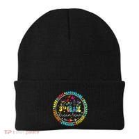 Back To School Third Grade Dream Team Teacher Flower Beanie thumb 0