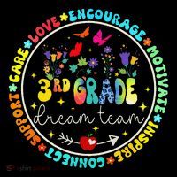 Back To School Third Grade Dream Team Teacher Flower Mousepad thumb 1
