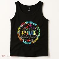 Back To School Third Grade Dream Team Teacher Flower Tank Top thumb 2