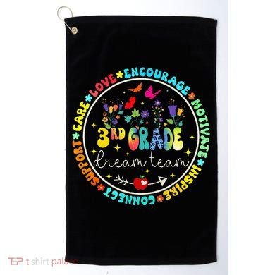 Back To School Third Grade Dream Team Teacher Flower Golf Towel