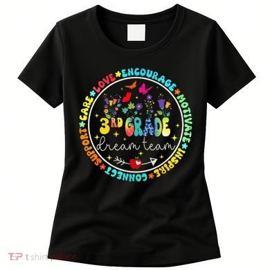 Back To School Third Grade Dream Team Teacher Flower Women's T-Shirt