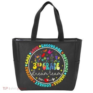 Back To School Third Grade Dream Team Teacher Flower Tote Bag