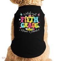 Back To School Watch Out Fifth Grade Here I Come Pencil Doggie Tank thumb 0