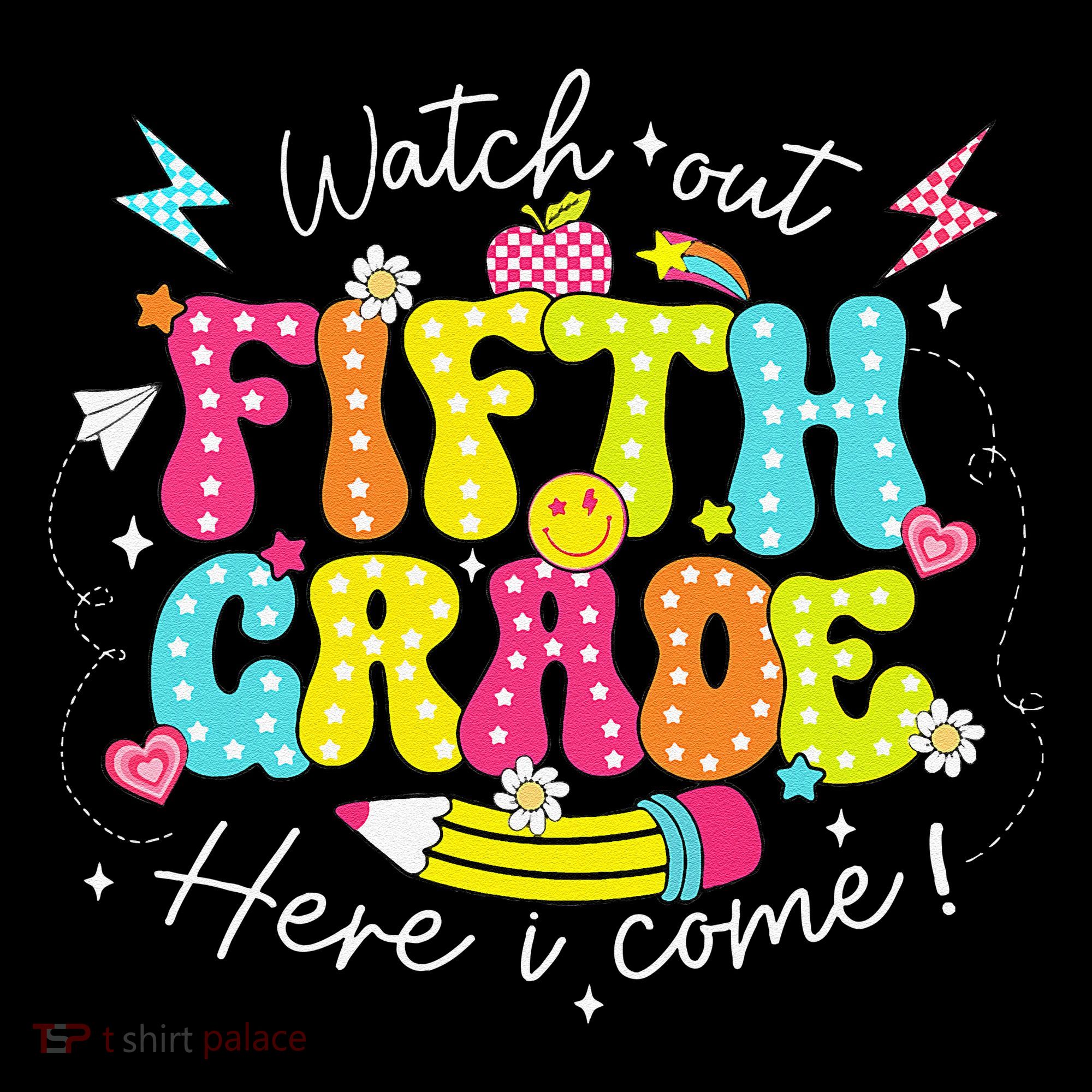 Back To School Watch Out Fifth Grade Here I Come Pencil Coffee Mug
